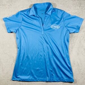 Port Authority‎ Polo Shirt Ladies XL Blue LEER Logo Performance Short Sleeve